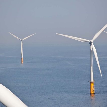 wind turbines in the ocean