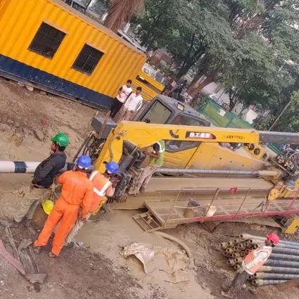 men on construction site working on project